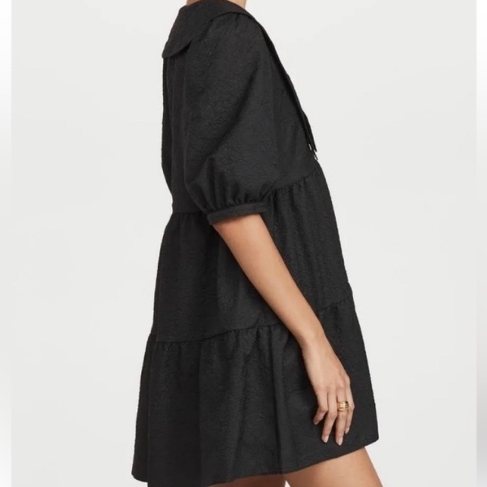 AMANDA UPRICHARD/ REVOLVE Evangeline dress in eclipse black puff sleeve - Picture 7 of 7